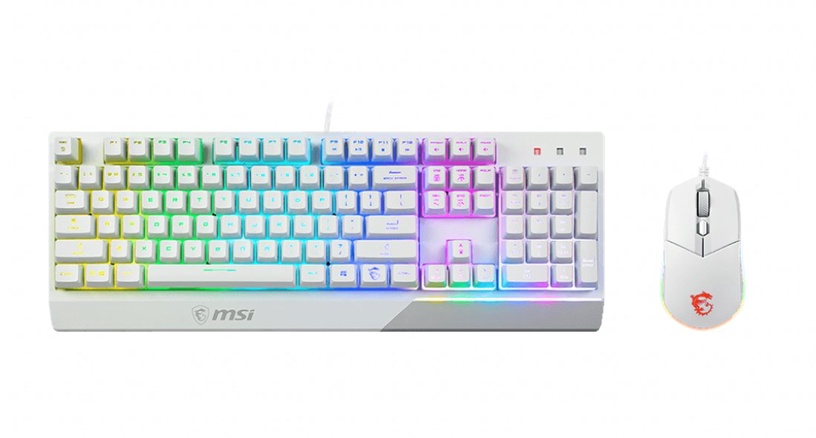 Клавиатура MSI Vigor GK30 Gaming Keyboard US + Clutch GM11 Gaming Optical Mouse EN, белый