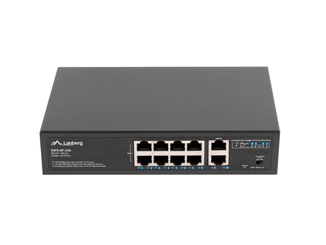 Коммутатор (Switch) Lanberg 8X 100MB POE+/2X 1GB