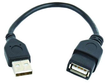 Laidas Gembird USB 2.0 A male, USB 2.0 A female, 0.15 m, juoda