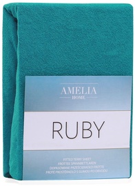Voodilina AmeliaHome Ruby, sinine, 200x200 cm, kummiga