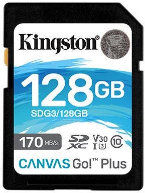 Mälukaart Kingston Canvas Go! Plus, 128 GB, 170 Mb/s - 90 Mb/s