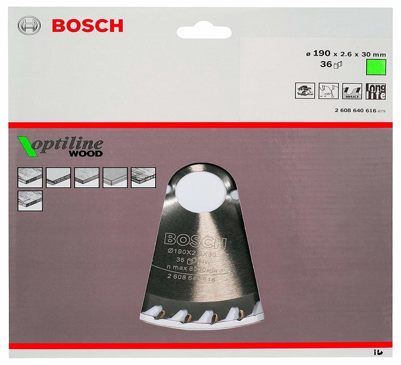 Griešanas disks Bosch 2608640616, 190 mm x 30 mm