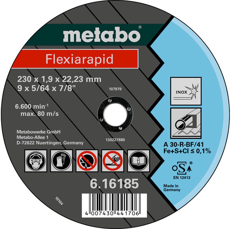 Пильный диск для углошлифовальной машины Metabo, 125 мм x 1.6 мм x 22.23 мм