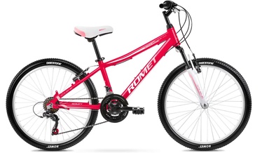 Vaikiškas dviratis Romet Jolene 13'' 24'' Berry Pink/White 21