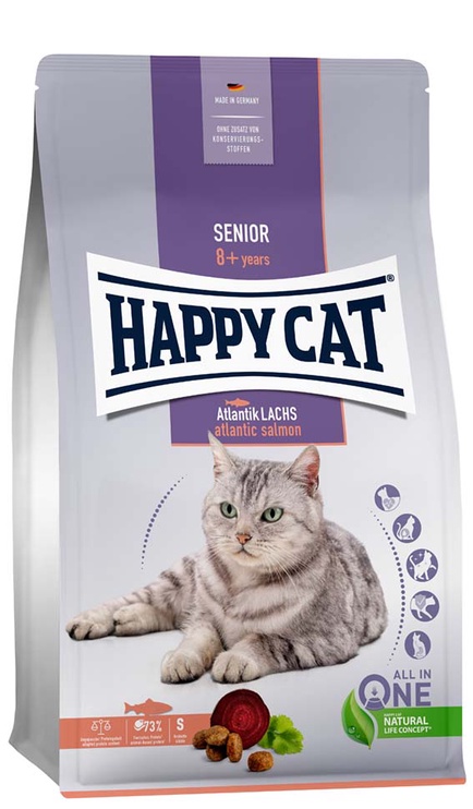 Sausā kaķu barība Happy Cat Supreme Senior, zivs/lasis, 4 kg
