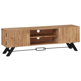 TV-laud VLX Solid Acacia Wood 247971, pruun/must, 300 mm x 1400 mm x 450 mm