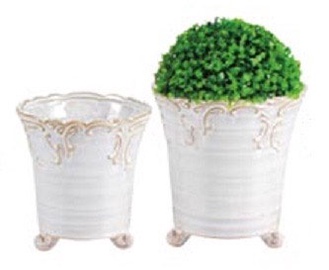Puķu pods 1376B-6-WHC 15x16cm, balts