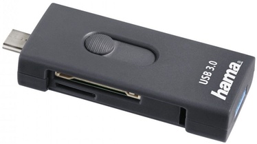 Картридер Hama 124145 USB 3.1 Grey