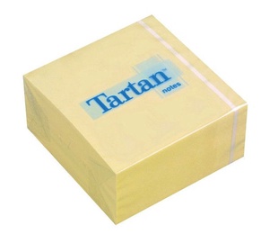 3M Tartan Sticky Notes Cube 400pcs Yellow