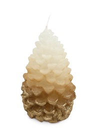Figūrsvece čiekurs ar zelta laku 7x10cm