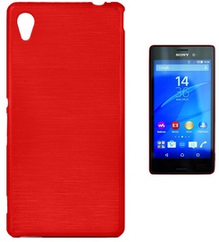 Forcell Jelly Brush Back Case For Sony Xperia M4 Aqua Red
