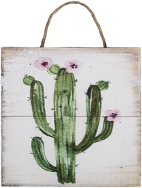 Home4you Wooden Printed Picture Country 15x15cm Cactus 2 83774