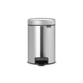 Мусорный бак Brabantia NewIcon с педалью, 3 л, пластиковое внутреннее ведро, Brilliant Steel