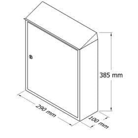 Почтовый ящик Glori Ir Ko PD900, медный, 29 см x 10 см x 38.5 см