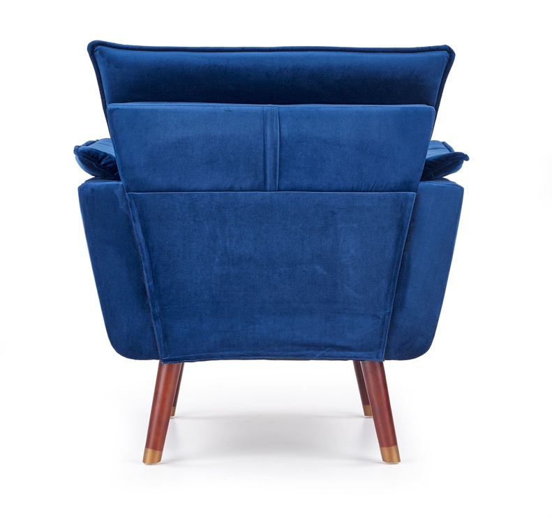 Fotelis Rezzo V-CH-REZZO-FOT-GRANATOWY, mėlynas/rudas, 73 cm x 80 cm x 84 cm