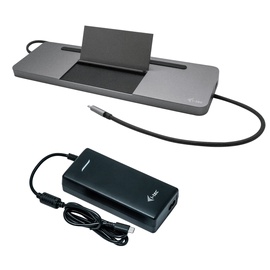 Jungčių stotelė i-Tec USB-C Metal Dock + Charger 112W, juoda