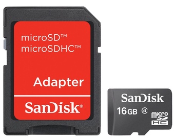 SanDisk 16GB Micro SDHC Class 4 + Adapter