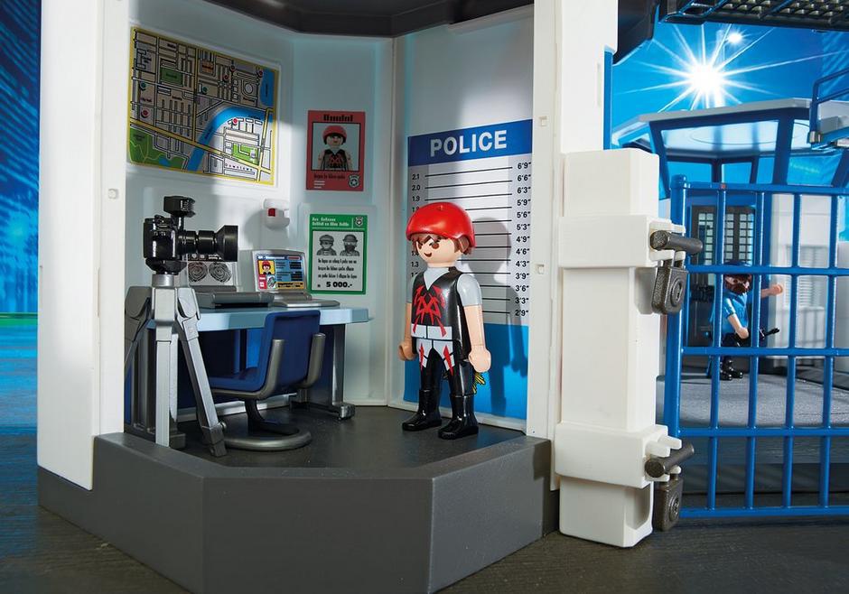 police headquarters with prison playmobil