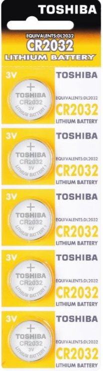 Baterijas Toshiba, CR2032, 5 gab.