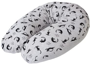 Ceba Baby Feeding Pillow Physio Multi Jersey Grey Cats
