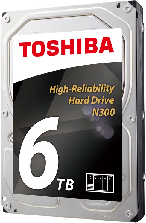 Serverių kietasis diskas (HDD) Toshiba N300 HDWN160UZSVA, 128 MB, 3.5", 6 TB