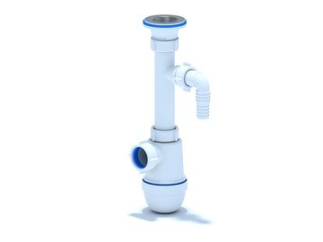 Washbasin siphon 11/4x32 with branch s/m