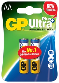 Elementai GP Batteries Ultra+ Alkaline, AA, 1.5 V, 2 vnt.