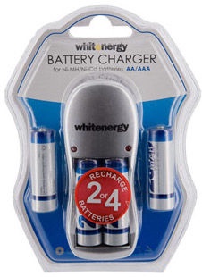 Elementu lādētājs Whitenergy Battery Charger With AA Batteries 2800mAh x4