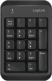 Klaviatuur Logilink ID0201, must, juhtmeta