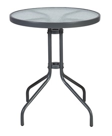 Lauko stalas Home4you Bistro, pilkas, 60 cm x 60 cm x 70 cm