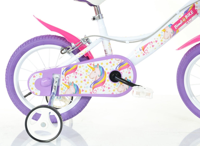 Детский велосипед Bimbo Bike Unicorn, белый/фиолетовый, 16″