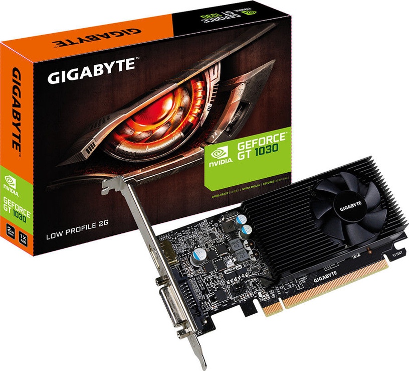 Видеокарта Gigabyte GeForce GT 1030 PCIE GV-N1030D5-2GL, 2 ГБ, GDDR5