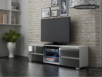 TV staliukas Pro Meble Milano 150 White/Grey, 1500x350x420 mm