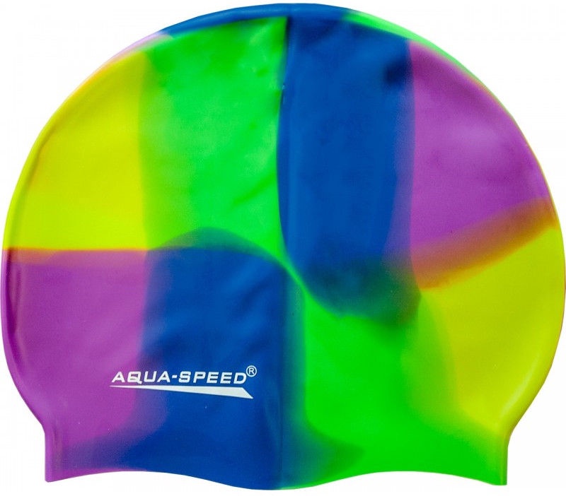 Шапочка для плавания Aqua Speed, синий/желтый/зеленый/фиолетовый