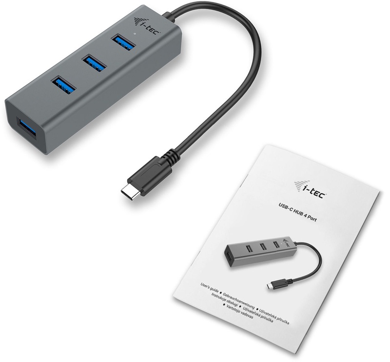 USB-разветвитель (USB-hub) I-Tec USB-C Metal 4-port HUB, 4x USB 3.0 port
