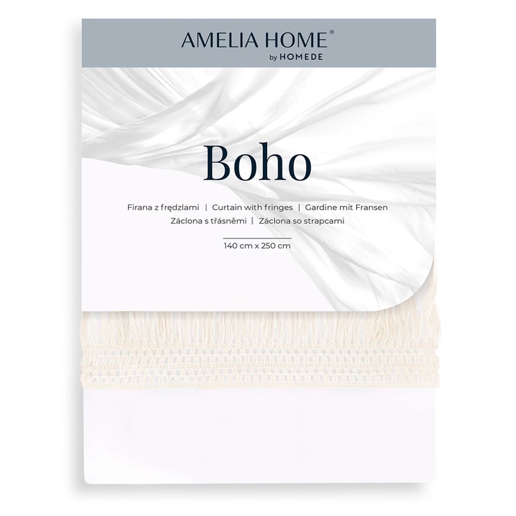 Дневные шторы AmeliaHome Boho Pleat, золотой/белый, 270 см x 140 см