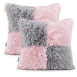 AmeliaHome Nancy Hair Pillowcase 45x45 Light Pink/Light Grey 2pcs