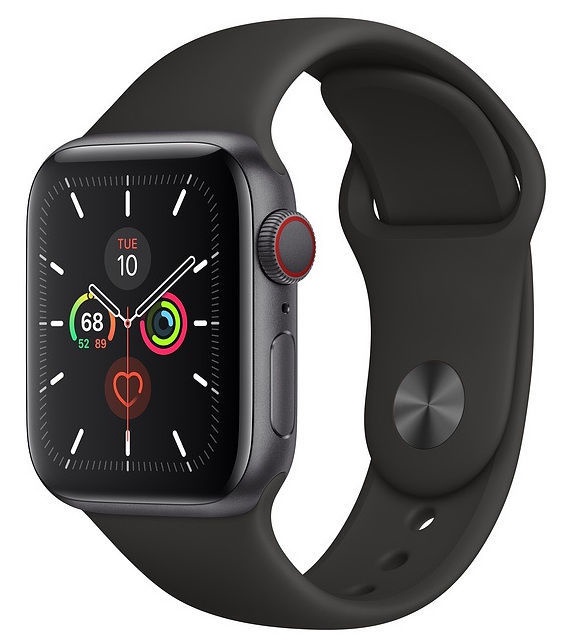 Viedais pulkstenis Apple Watch Series 5, melna/pelēka