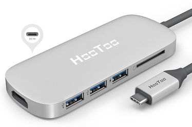HooToo USB-C USB 3.0 HDMI SD Hub Silver