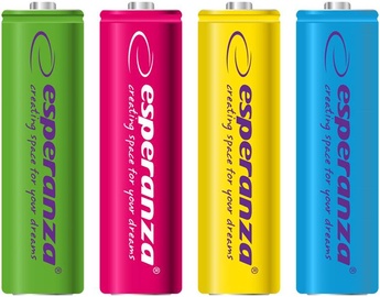 Аккумуляторные батарейки Esperanza Mix, AA, 2000 мАч, 4 шт.