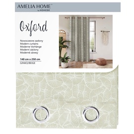 AmeliaHome Oxford Curtains Ginko Beige 140x250