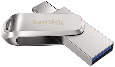 USB atmintinė SanDisk Ultra Dual Drive Luxe, sidabro, 512 GB