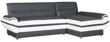 Bodzio Livonia Right Corner Folding Sofa Eco Leather Graphite/Pearl White