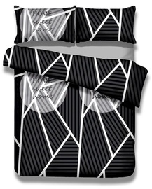 Gultas veļas komplekts AmeliaHome Averi Sweet Home, balta/melna/pelēka, 230x220/50x75 cm