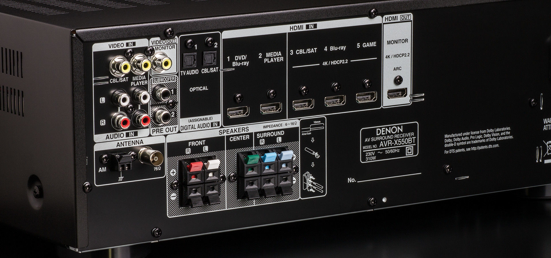 DENON AVR-X550BT AVアンプ デノン、3.5万円の5.2ch AVアンプ「AVR-X550BT」。4K/HDR