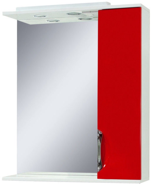 Vonios spintelė Sanservis Laura 60 Red with mirror, raudona, 17 cm x 60 cm x 86.5 cm