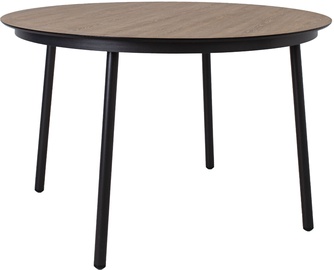 Садовый стол Home4you Helsinki 20533, коричневый/черный, 120 x 120 x 74 см