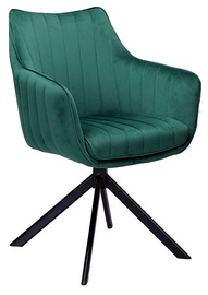 Стул для столовой Azalia Velvet, черный/зеленый, 61 см x 44 см x 86 см