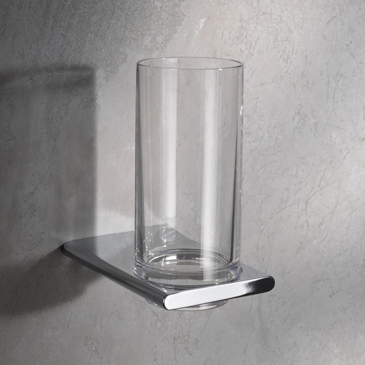 Vonios stiklinaitė ir laikiklis Keuco Edition 400, skaidri/chromo