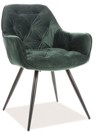 Ēdamistabas krēsls Modern Cherry Velvet, zaļa, 43 cm x 57 cm x 87 cm